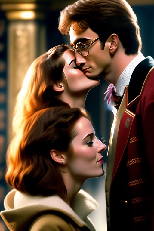 harry and hermione kiss fan art