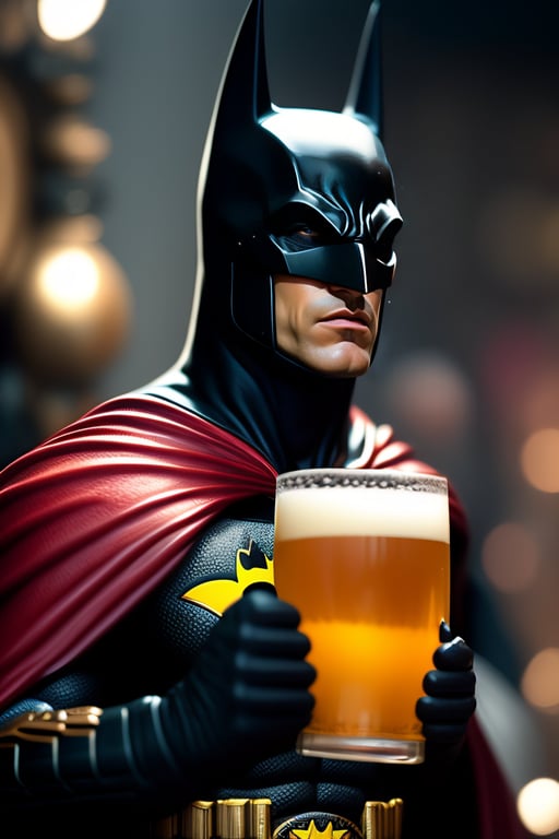 Lexica - superman and batman drunken in a bar