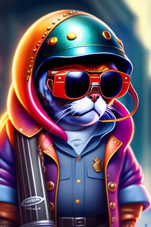 Lexica - A cat dressed as an international police officer with a cartoon  design