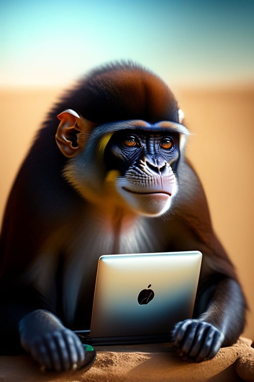 Monkey Pointing a Gun at a Computer Meme, Stable Diffusion