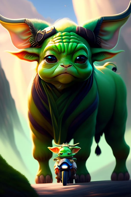 Lexica - CUTE AND ADORABLE CARTOON FLUFFY BABY YODA, FANTASY