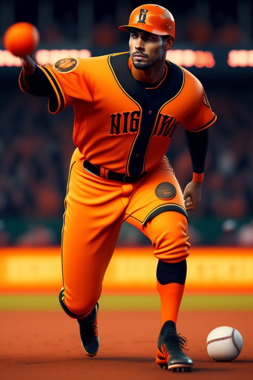 Lexica - Black and whithe New York Yankees uniform with BLACK AND ORANGE  DOUBLE STRIPES, unreal engine, cozy indoor lighting, artstation, detailed,  c