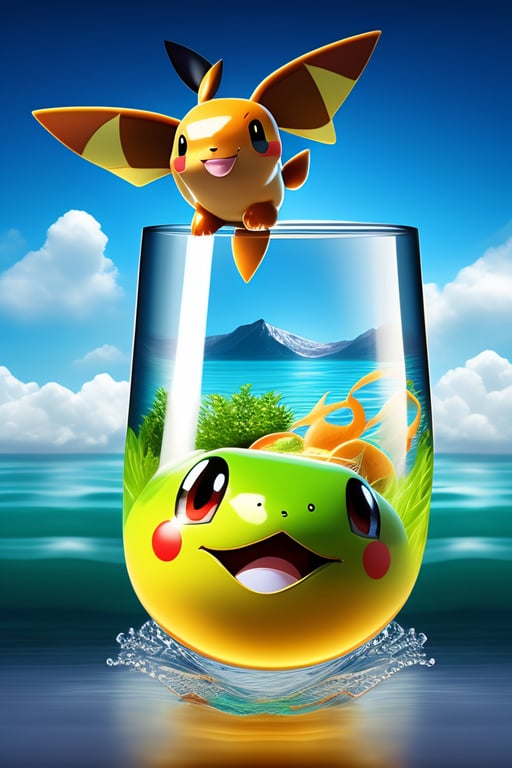 Lexica - pikachu glass window