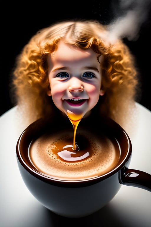 Lexica - 3 year old blonde girl drinking from a cup. photorealistic
