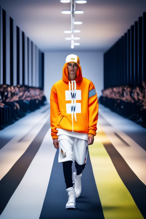 Lexica - Male model walking dow the catwalk, fashion, louis vuitton,  streetwear, virgil abloh