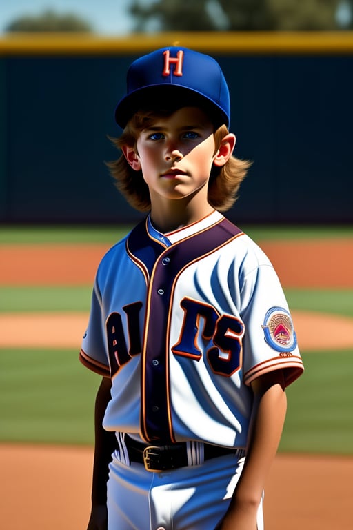 Lexica - Baseball uniform with the lettering ninth inning embroidered on  the chest, color of the uniform is orange with double black lines, unreal