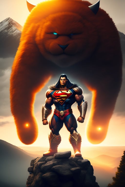 Lexica - Strong cat man like superman