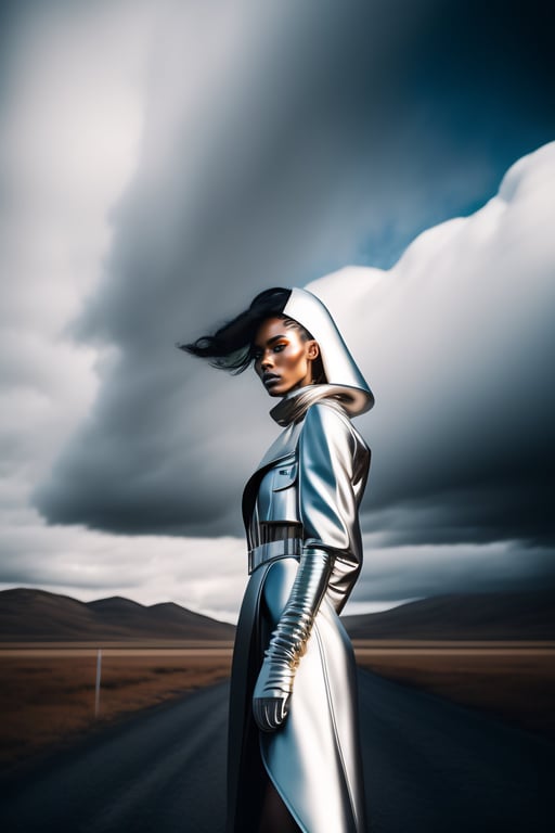 Lexica - fashion photography of a woman wearing a futuristic outfit  inspired by ex machina 2014