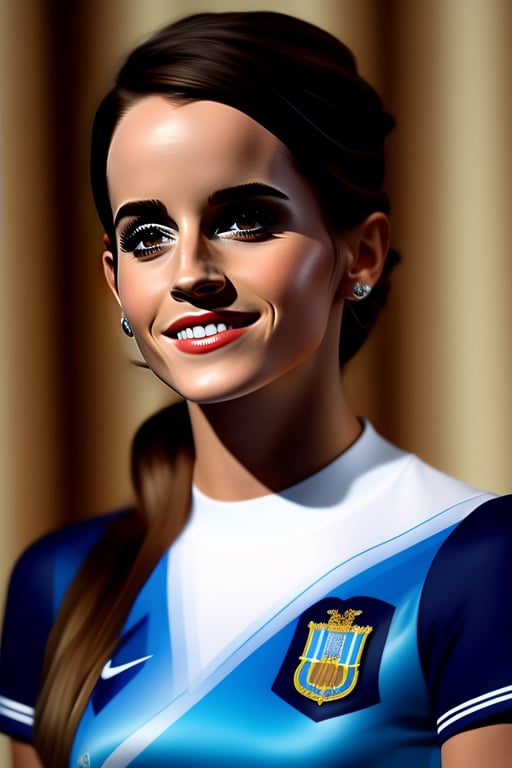 Lexica - Portrait of laia marques with the argentina soccer team t-shirt