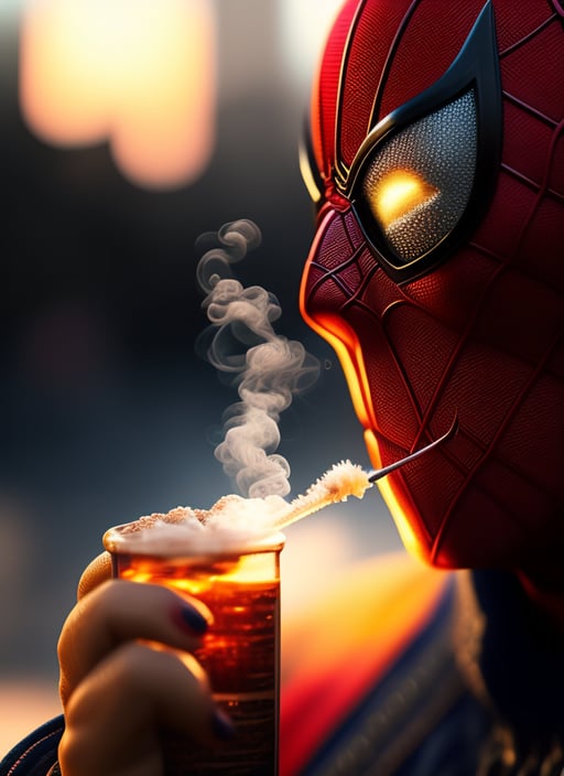 Lexica - spiderman getting drunk