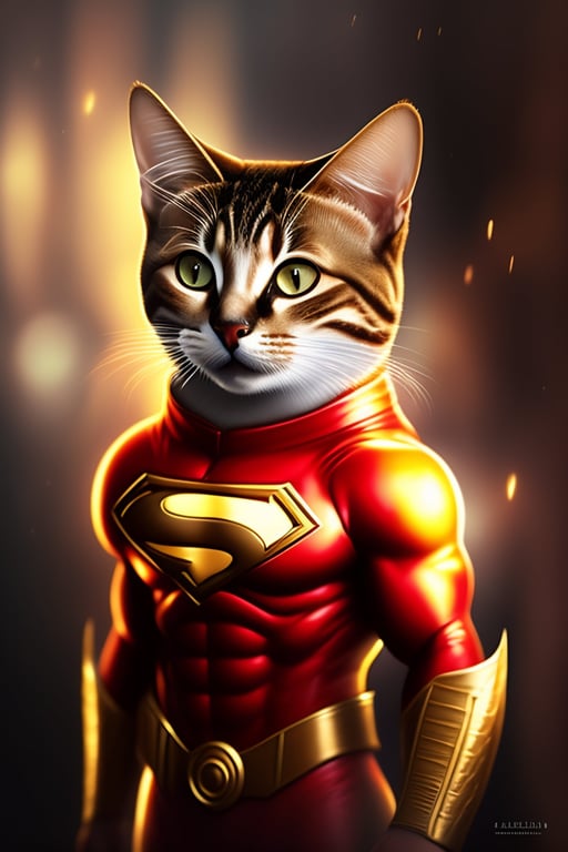 Lexica - strong cat man like superman