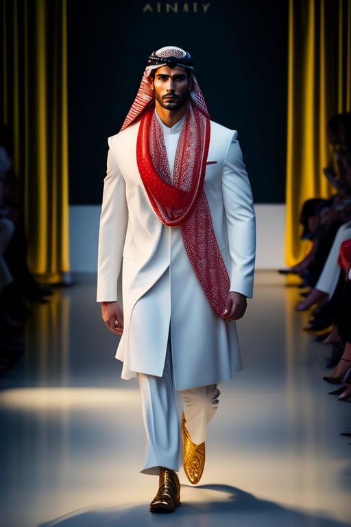 Lexica - Arab male model walking dow the catwalk, dark fashion, louis  vuitton, streetwear, virgil abloh
