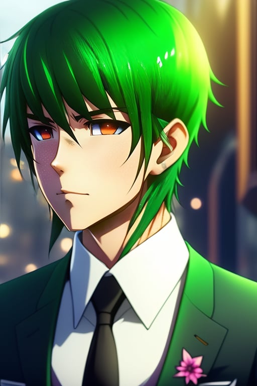 anime boys with green hair