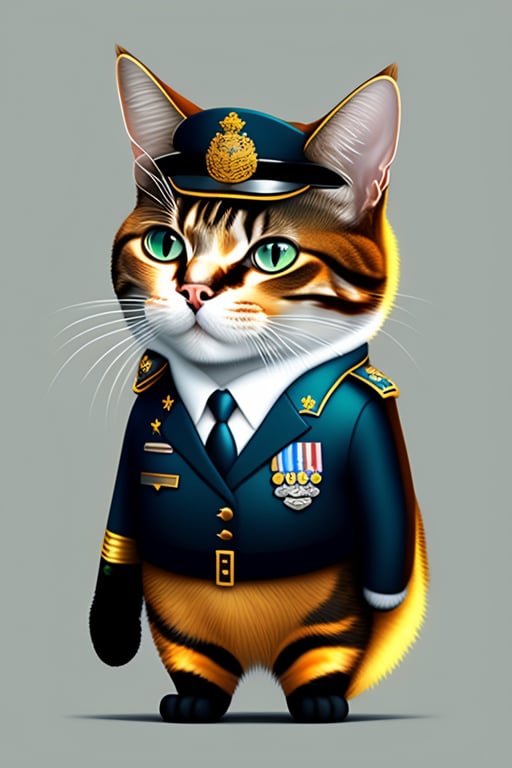 Lexica - cat as marine soldier ww2