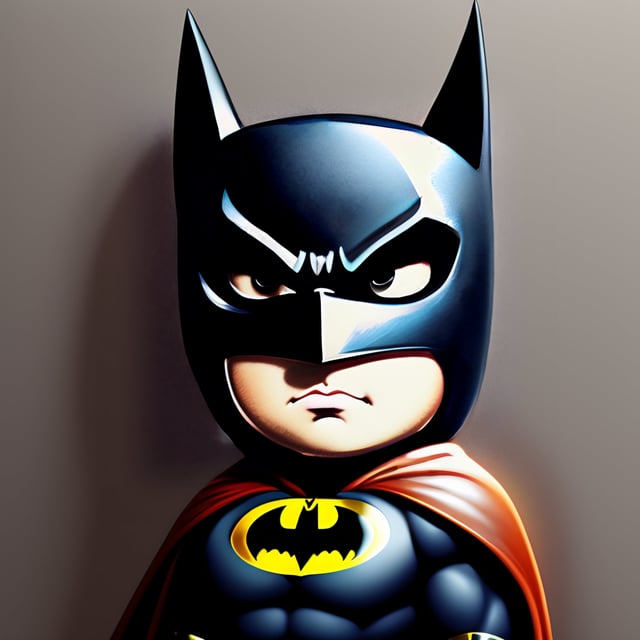 Lexica - cute and adorable cartoon batman face