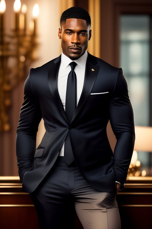 handsome black man in suit