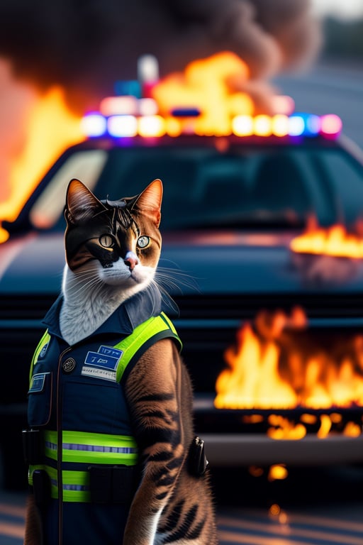 Lexica - A cat dressed as an international police officer with a