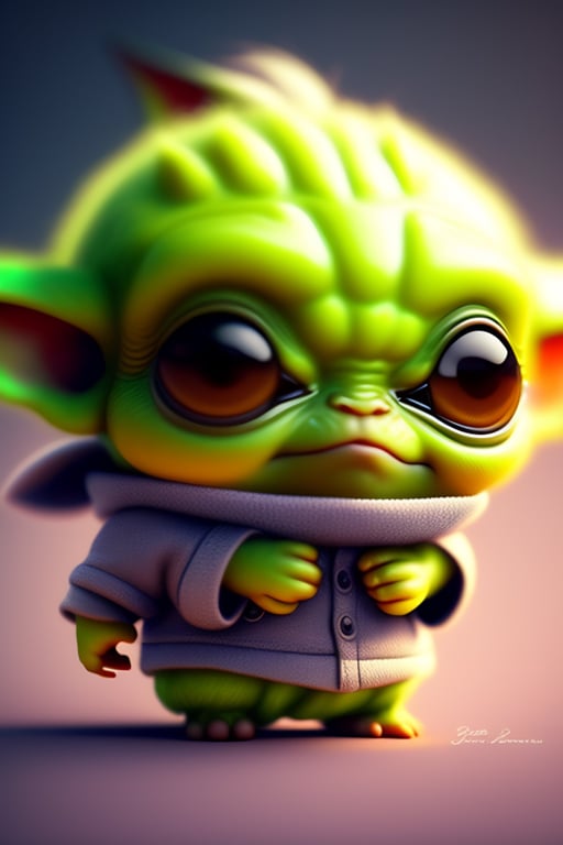 CUTEST and ADORABLE BABY YODA REALISTIC BABY YODA CARTOON CHARACTER MAGIC  HYPERDETAILED BABY YODA · Creative Fabrica