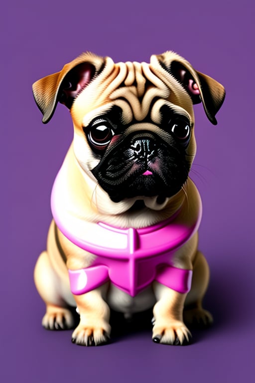 Lexica - diabolical baby pug with candy house pastel colors