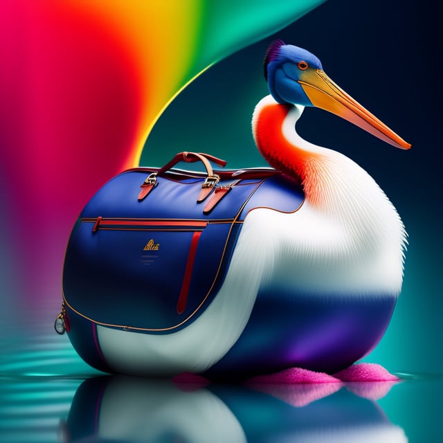 Lexica - A luxury, color full, Louis Vuitton keepall in the shape of a  pelican