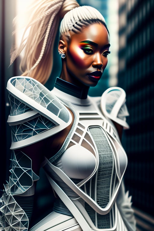 Lexica - A woman wearing a futuristic outfit