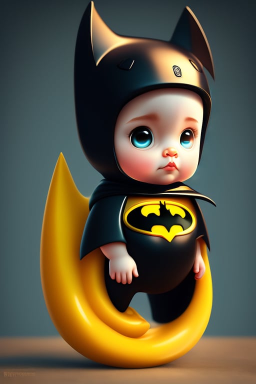 Lexica - cute and adorable cartoon batman baby