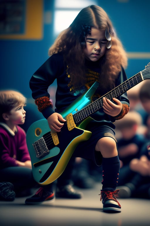 Lexica - pele playing electric guitar on stage. by amano yoshitaka