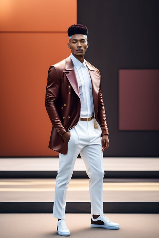 Lexica - Male model walking dow the catwalk, fashion, louis