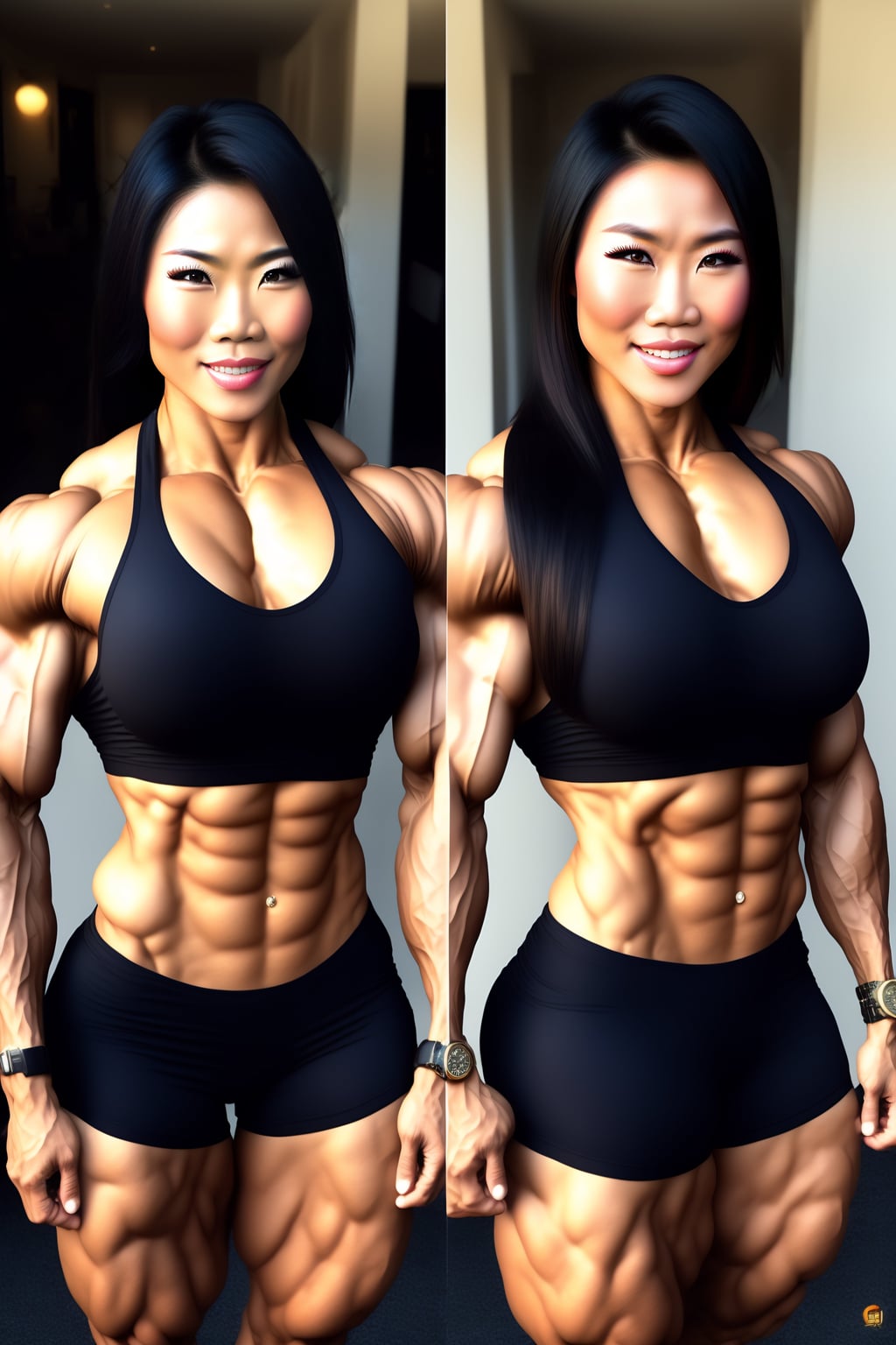 Asian female muscle girl