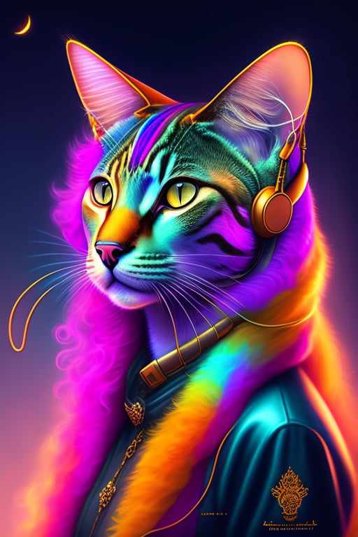 Lexica - Ultra detailed, cat as a dj, people at a rave, atmospheric,  dynamic lighting