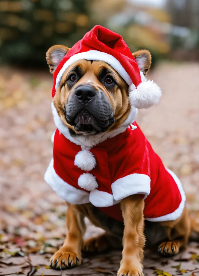 Lexica un pitbull con disfraz de oso de peluche