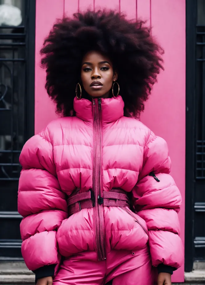 High fashion shop puffer coats