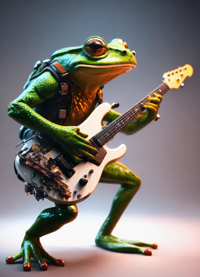 Lexica - frog.punkrocker.have a guitar.animation.background is