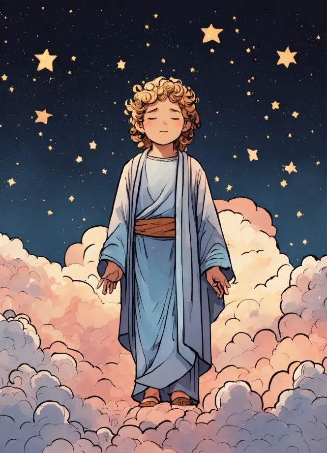 Anime sky with a heavenly character