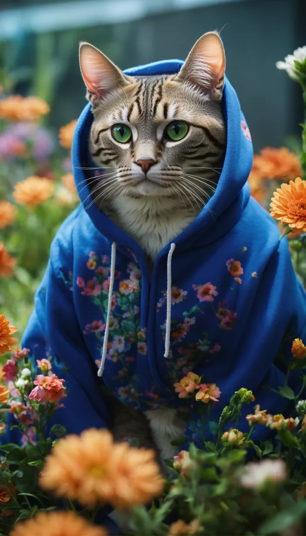 Cute cat wearing hoodie hotsell
