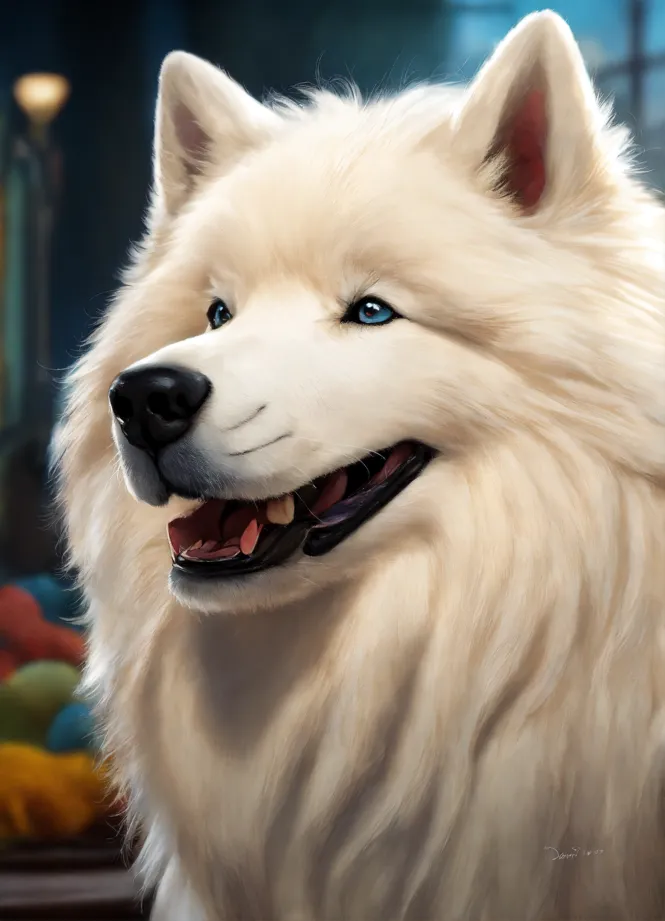 Samoyed with hot sale eyebrows