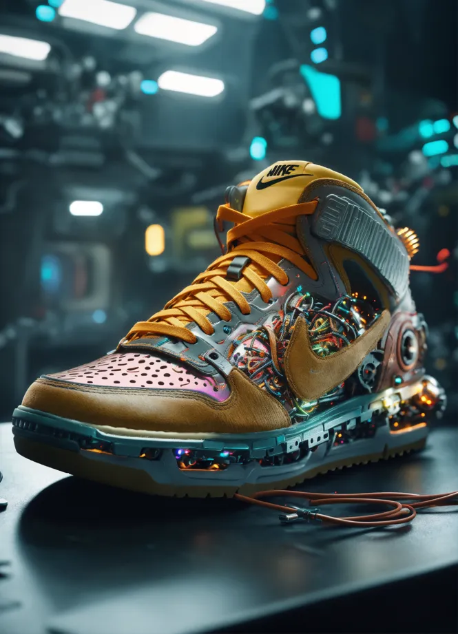 Lexica a futuristic shoe designed by nike imaginde by nintendo