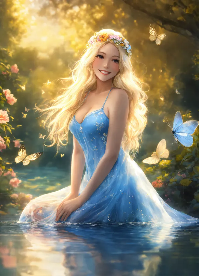 Lexica - beautiful fairy in water dress