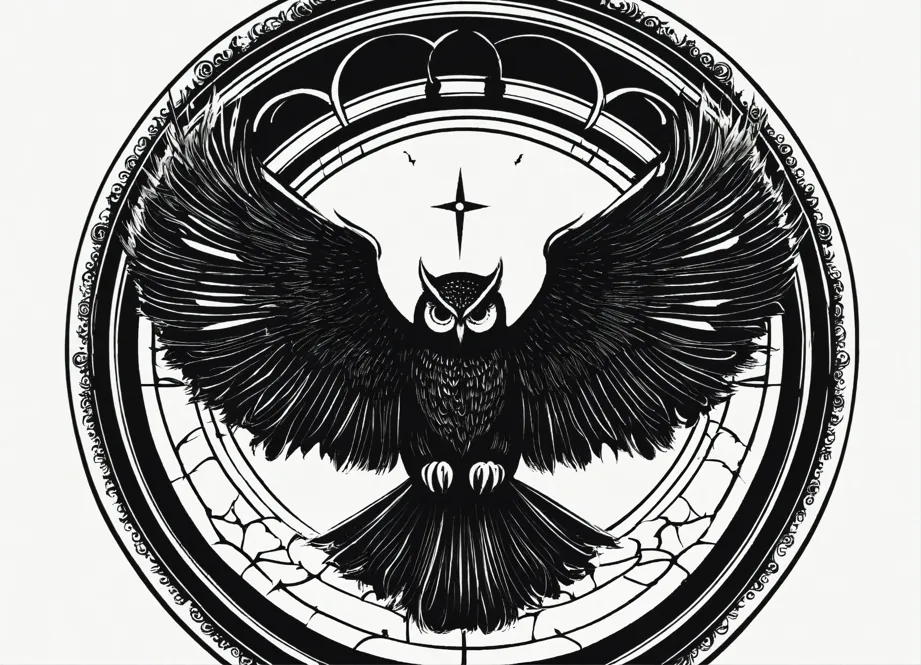 Lexica - Tattoo design, stencil, tattoo stencil, traditional, a world  famous tattoo of a geometric eagle, black and white, white background