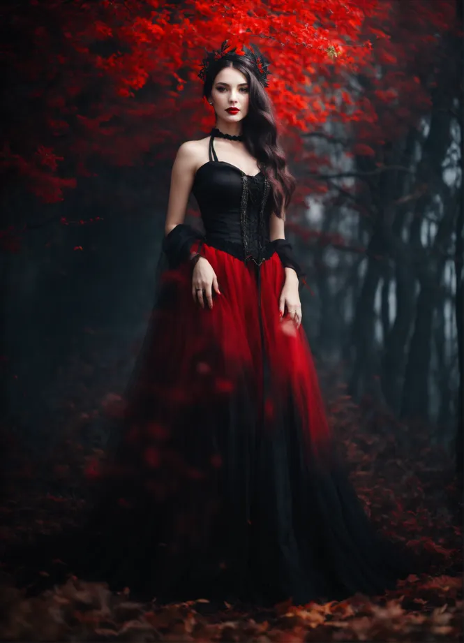 Black red dress best sale