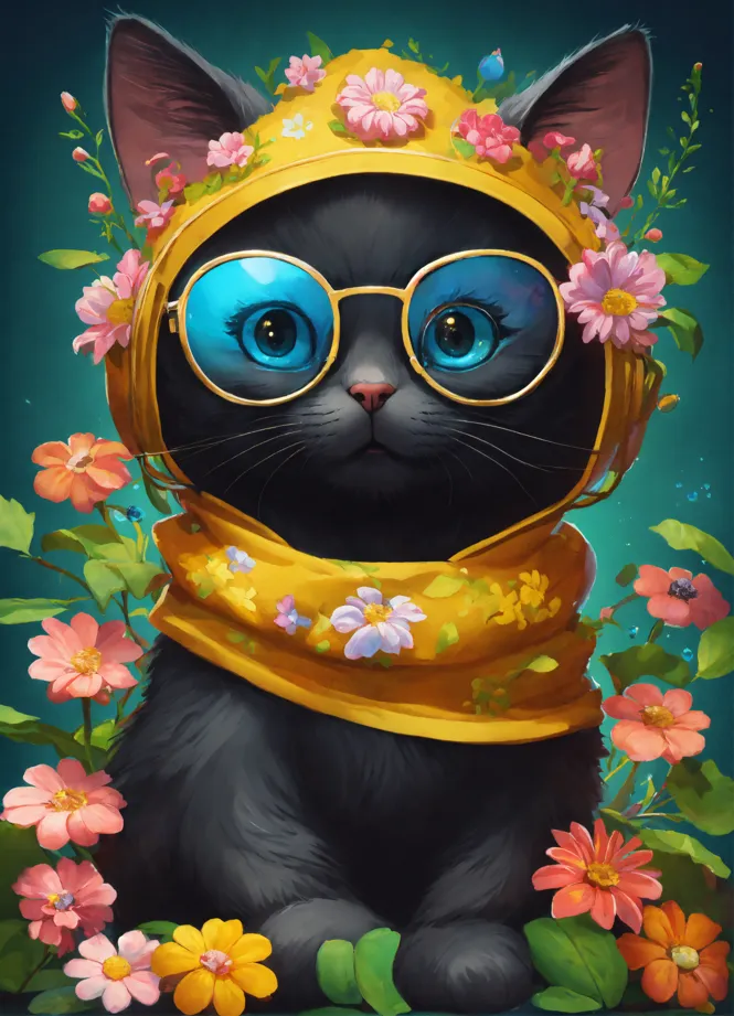 Humor: smurf cat wearing hat and sunglasses