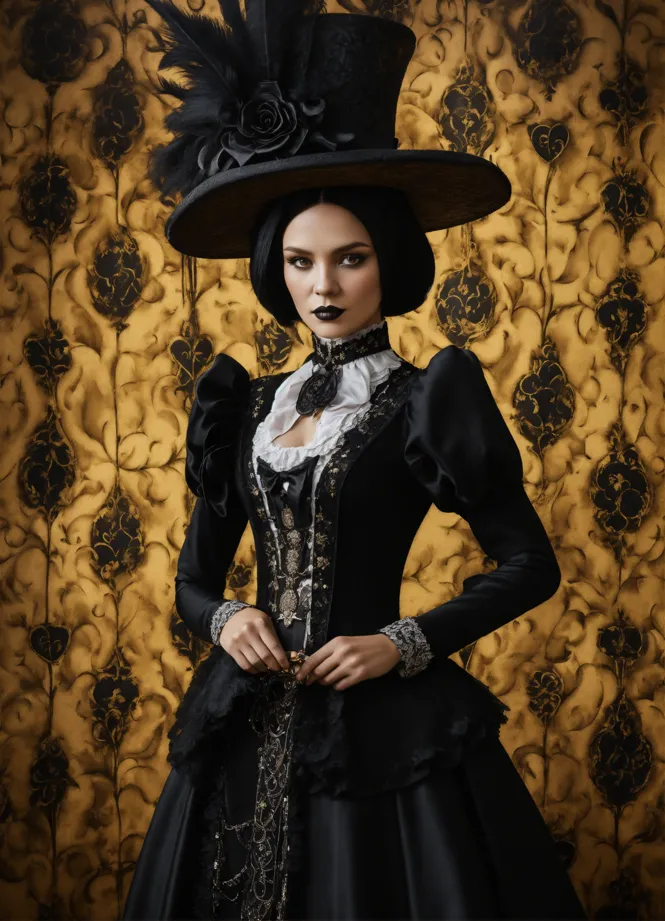 Hyper Realistic Steampunk Lady in a Big Victorian Dress · Creative