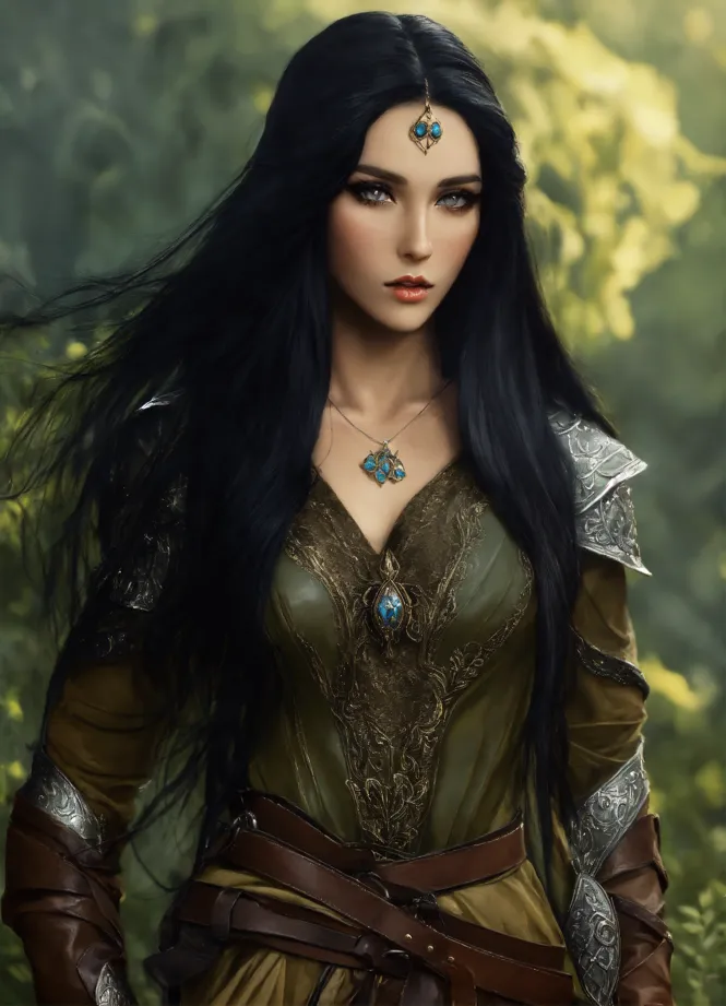 Lexica beautiful elven woman with black hair