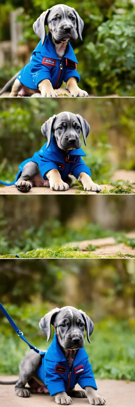 Lexica cane corso wearing a leather jacket