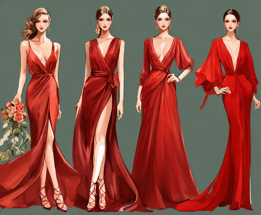 Beautiful red dress clearance images