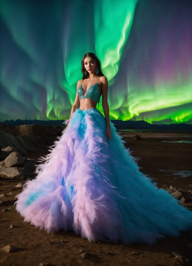 Lexica extraordinary sensual fairytale princess dress made of fire and ice