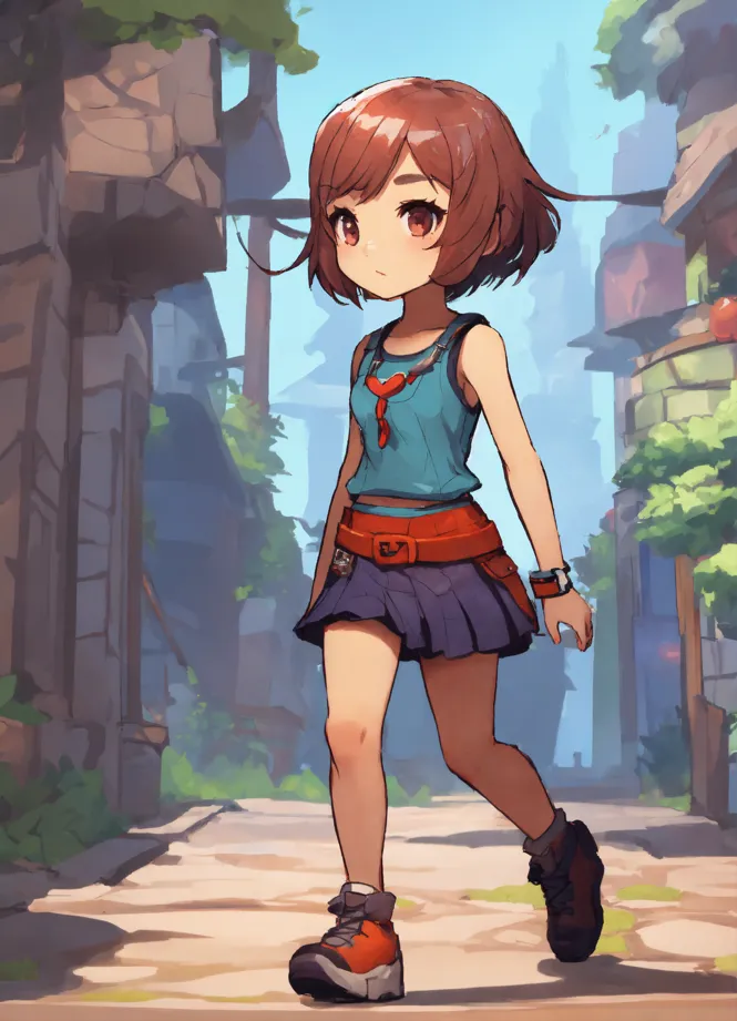 Anime sales girl walking