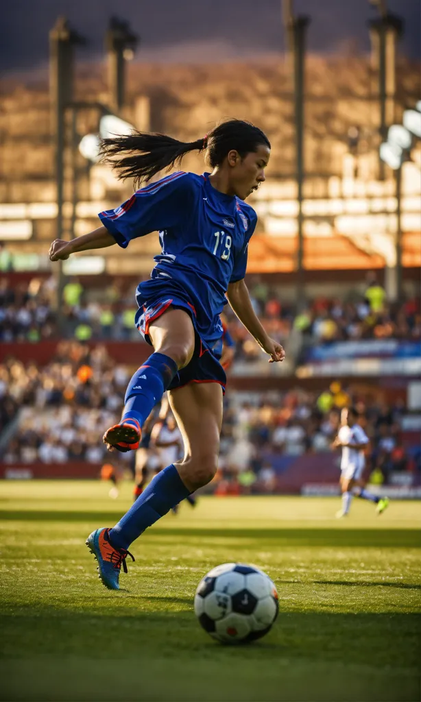 Lexica - A young girl wearing saree and playing football