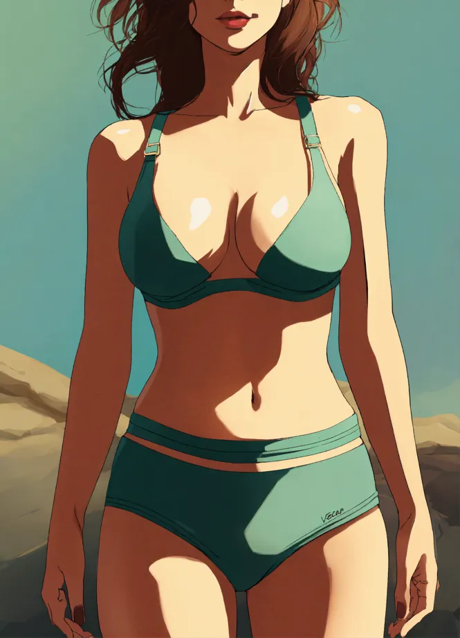 Lexica - Gorgeous woman with big bra torso shot, realistic, no background