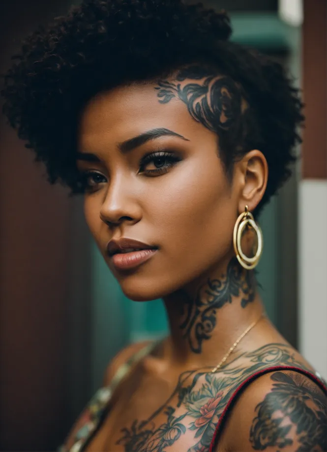 Lexica - with tattoos on face and her chest